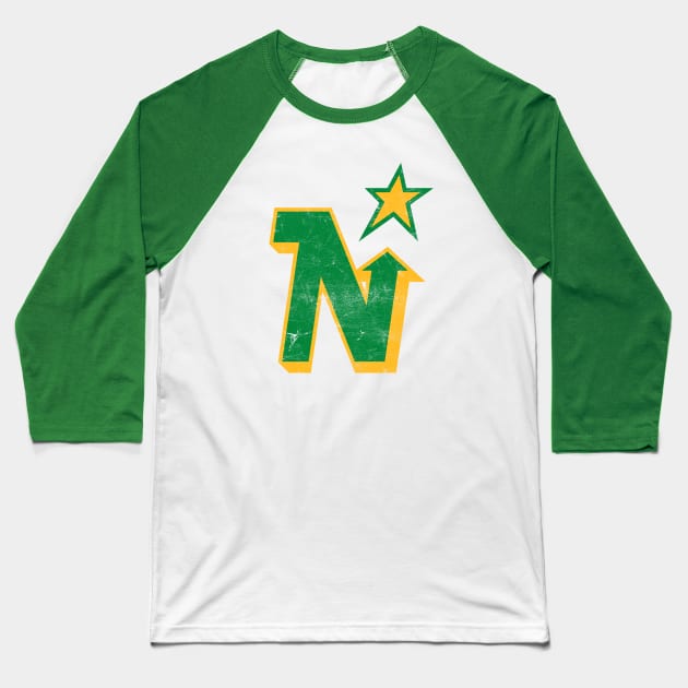 Minnesota North Stars --  Faded/Distressed Style Baseball T-Shirt by CultOfRomance